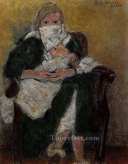 Mother and child Marie Therese Walter wraps up Maya 1936 Pablo Picasso Oil Paintings